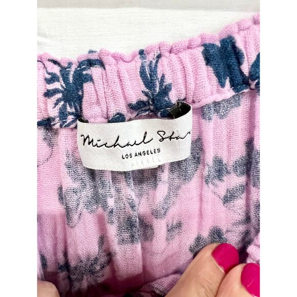 Michael Stars Floral Off-the-Shoulder Tiered Ruffle Maxi Dress Purple Women's XS - Picture 4 of 6